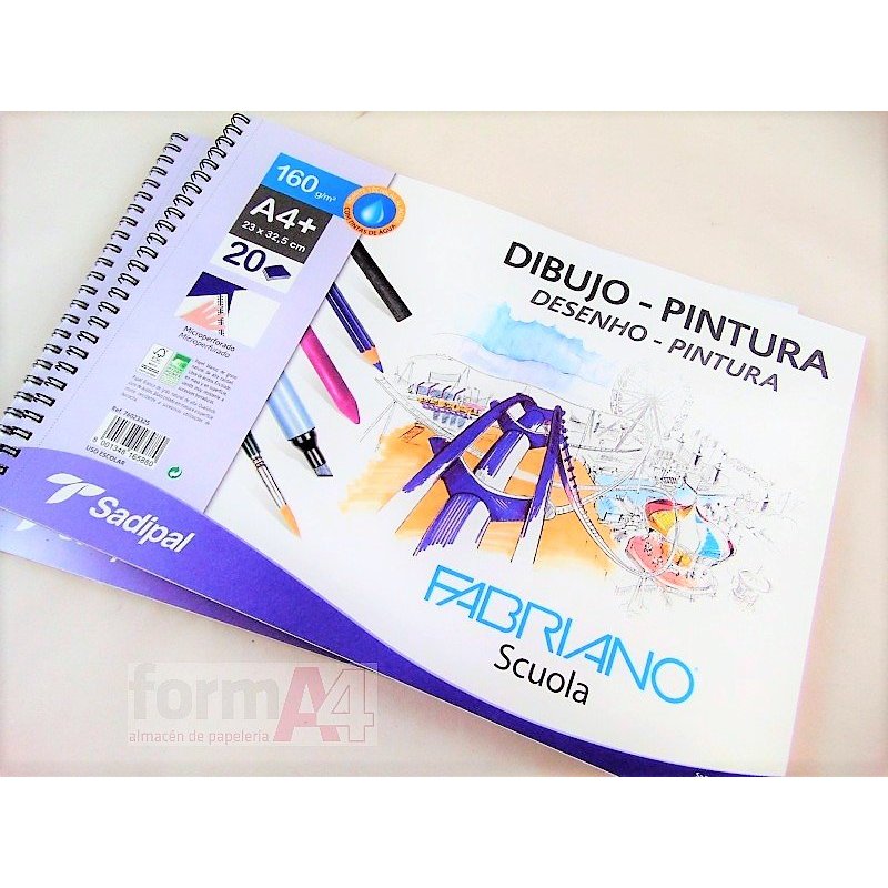 BLOC DE DIBUJO FABRIANO A4+ ESPIRAL 160GR. 20H.
