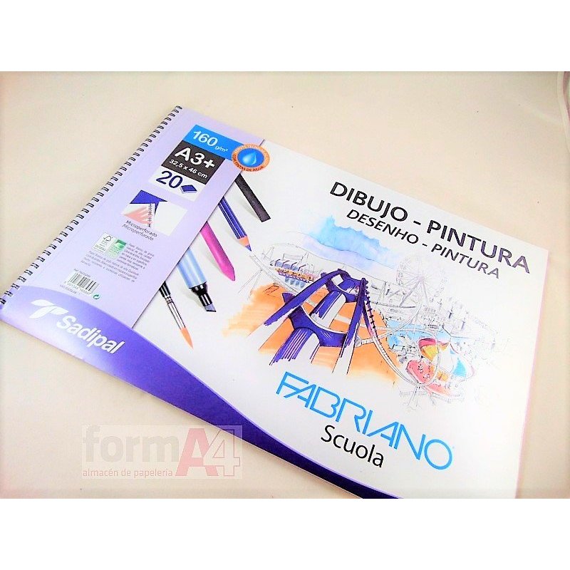 PAPEL ACUARELA FABRIANO A4+ 350GR. MINIPACK 6H. 