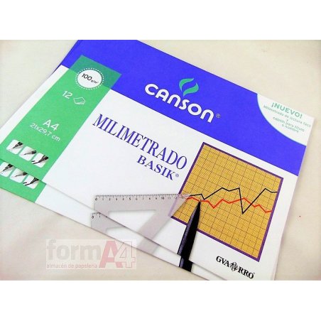 PAPEL MILIMETRADO CANSON A4 MINIPACK 12H.