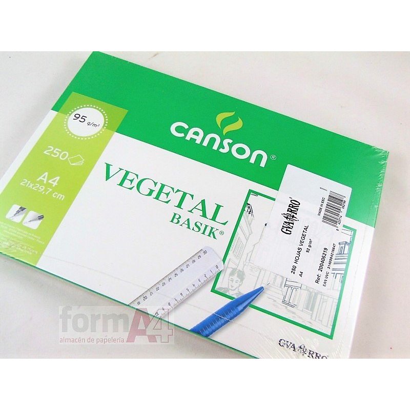 PAPEL VEGETAL CANSON A4 90/95GR. P/250