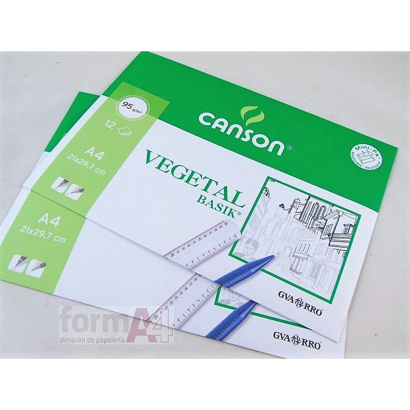 PAPEL VEGETAL CANSON A4 P/ 12H.
