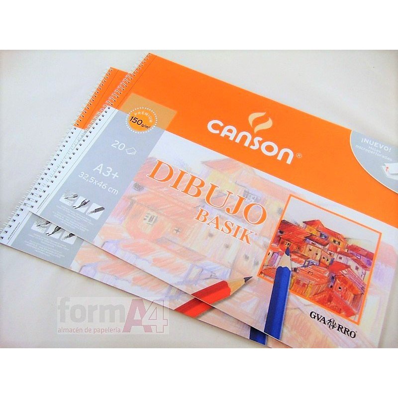 BLOC DIBUJO CANSON BASIK A3+ ESPIRAL 150GR. 20H.