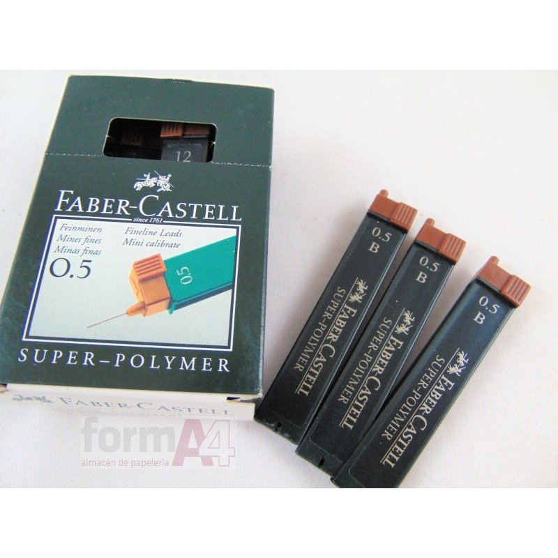MINAS DE GRAFITO FABER-CASTELL 0,5 B EST/12