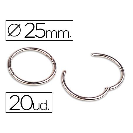 ANILLAS METALICAS LIDERPAPEL 25MM C/20