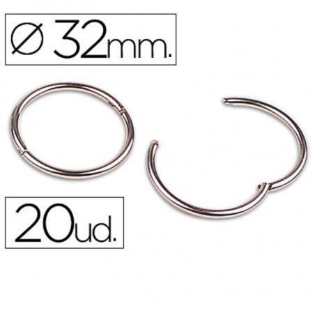 ANILLAS METALICAS LIDERPAPEL 32MM C/20