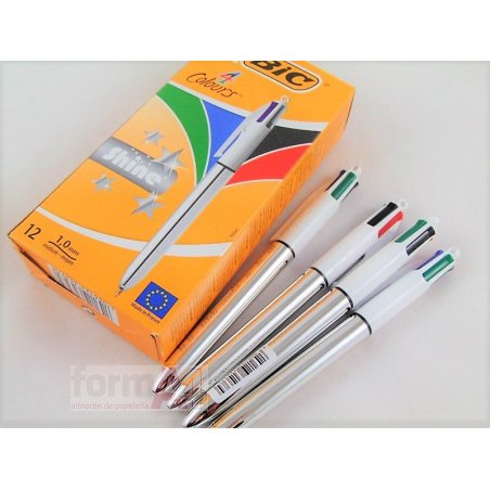 BOLIGRAFO BIC 4 COLORES PLATA
