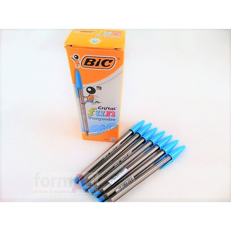 BOLIGRAFO BIC CRISTAL FUN TURQUESA