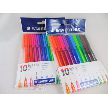 BOLIGRAFO STAEDTLER BALL 432 COLORES SURTIDOS B/10