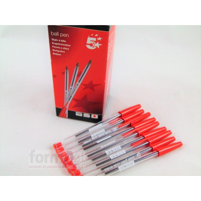 BOLIGRAFO 5* ROJO 