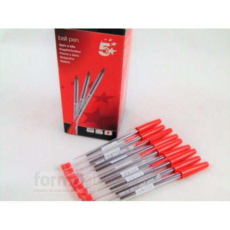 BOLIGRAFO 5* ROJO 