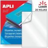 ETIQUETA POLIESTER MATE APLI A4 TRANSLUCIDO P/100