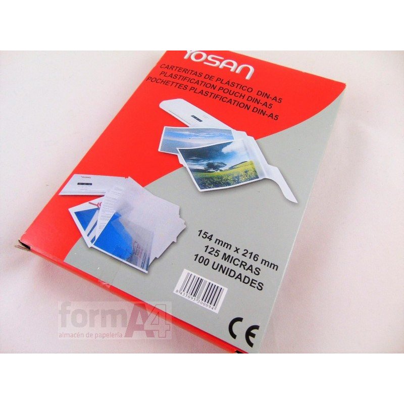 CARTERA PLASTIFICAR YOSAN A5 125 MICRAS C/100