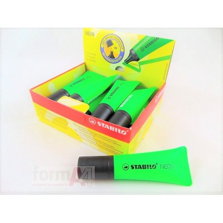MARCADOR FLUORESCENTE STABILO NEON VERDE