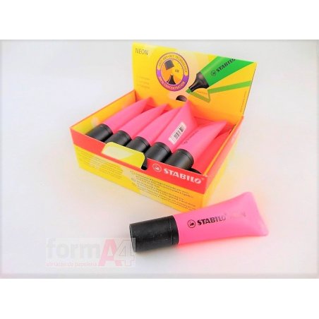 MARCADOR FLUORESCENTE STABILO NEON ROSA