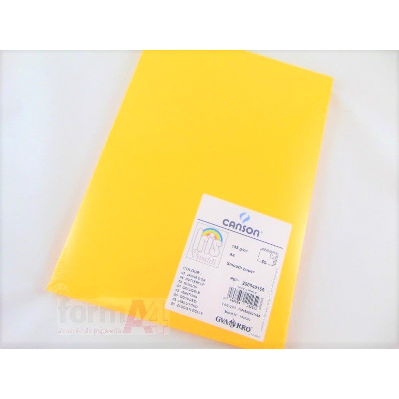 CARTULINA IRIS A4 GUALDA P/50