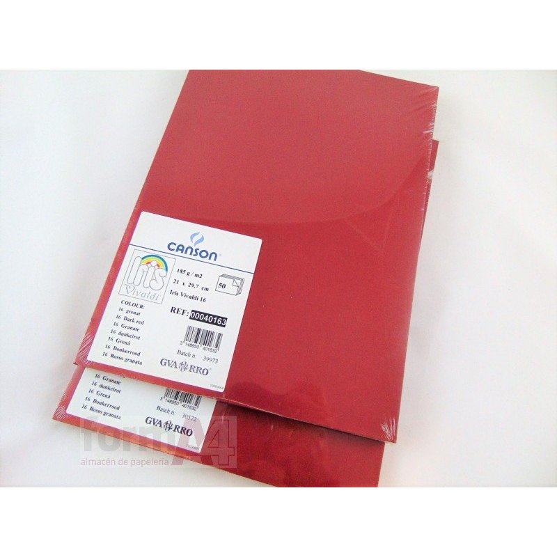 CARTULINA IRIS A4 GRANATE P/50