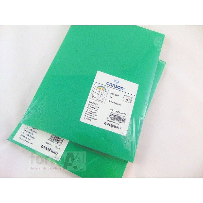 CARTULINA IRIS A4 VERDE ABETO P/50