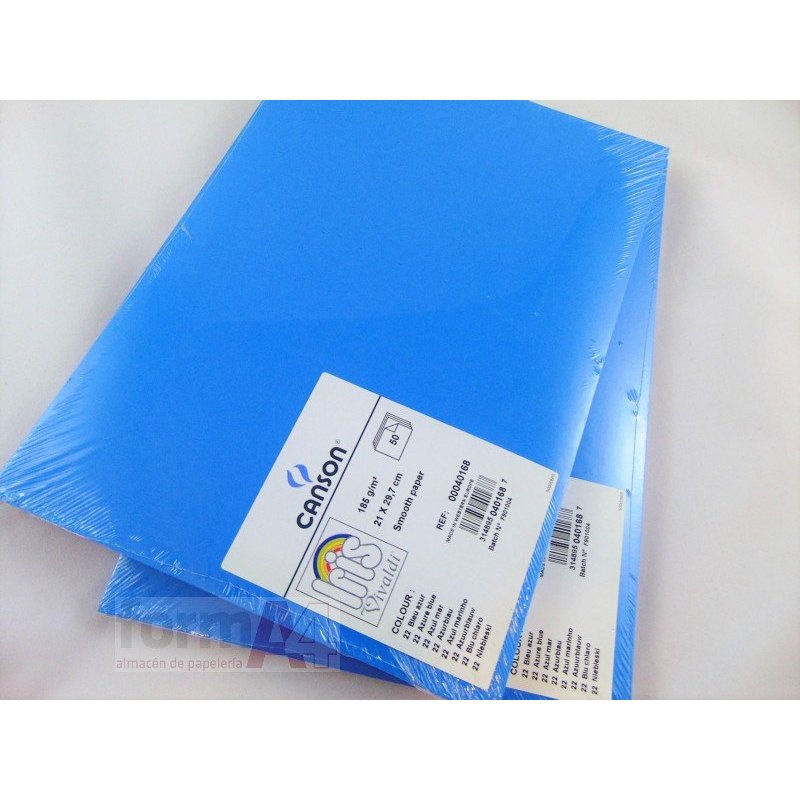 CARTULINA IRIS A4 AZUL MAR P/50