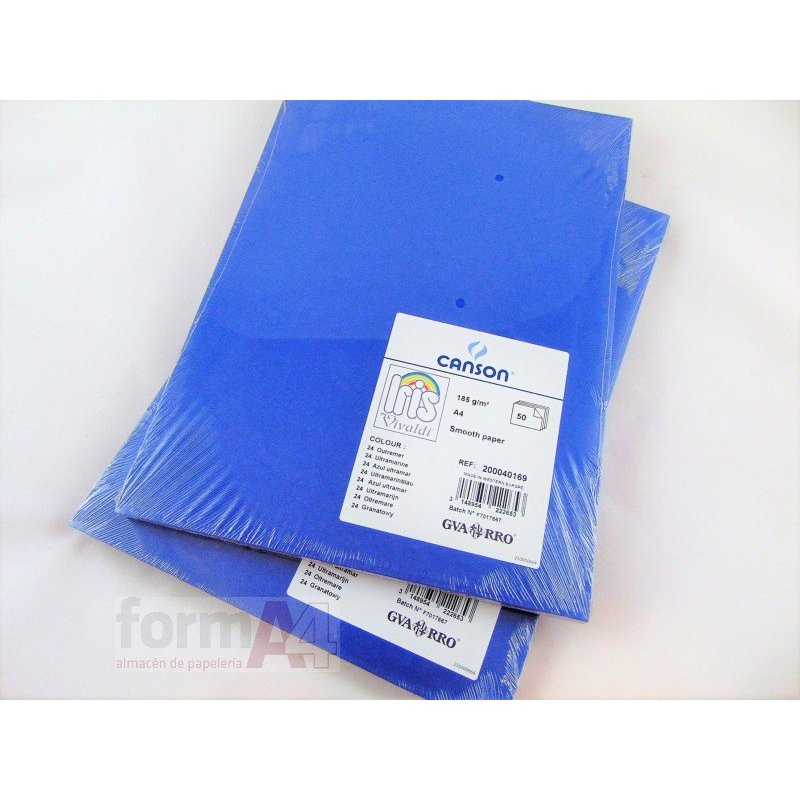 CARTULINA IRIS A4 AZUL ULTRAMAR P/50