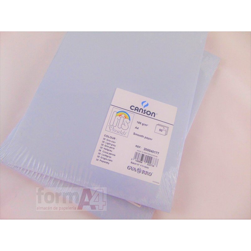 CARTULINA IRIS A4 GRIS PERLA P/50