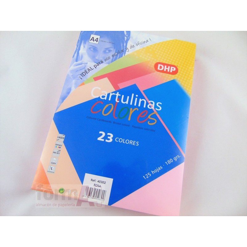 CARTULINA DHP A4 180GR. ROSA P/125