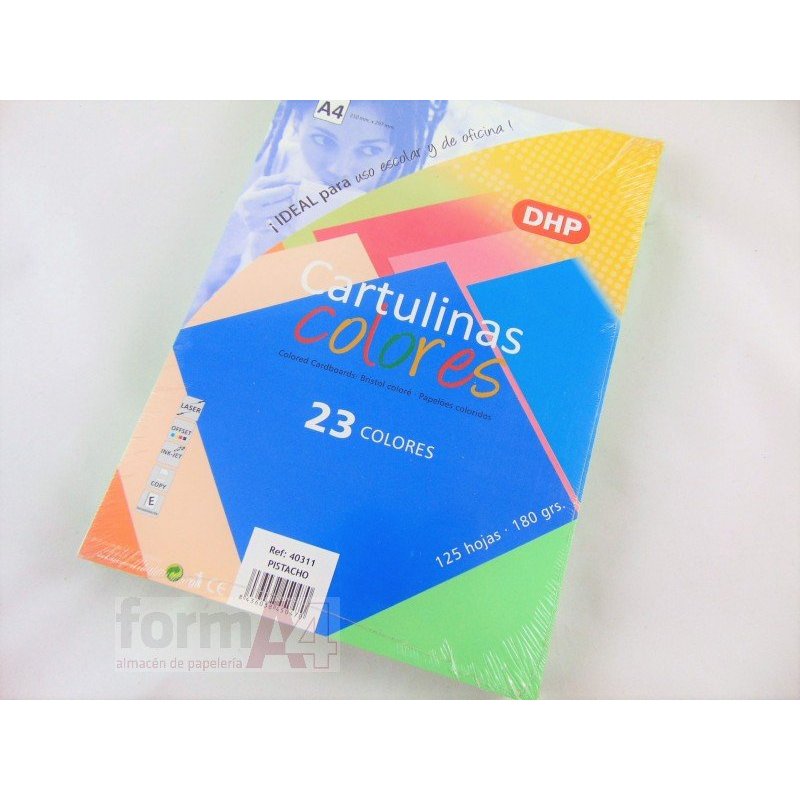 CARTULINA DHP A4 180GR. PISTACHO P/125