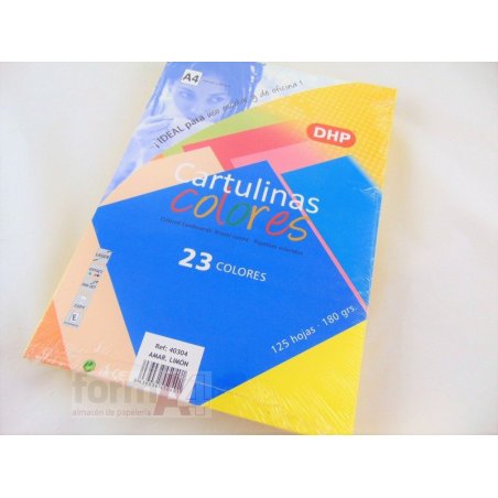 CARTULINA DHP A4 180GR. AMARILLO LIMON P/125