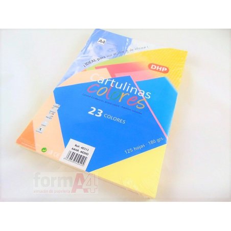 CARTULINA DHP A4 180GR. AMARILLO MEDIO P/125