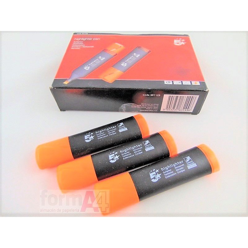 MARCADOR FLUORESCENTE 5* NARANJA