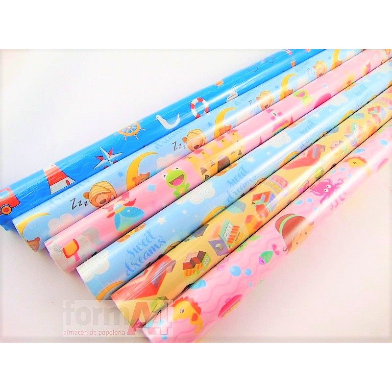 PAPEL REGALO AMBAR INFANTIL R/0.7X2M.