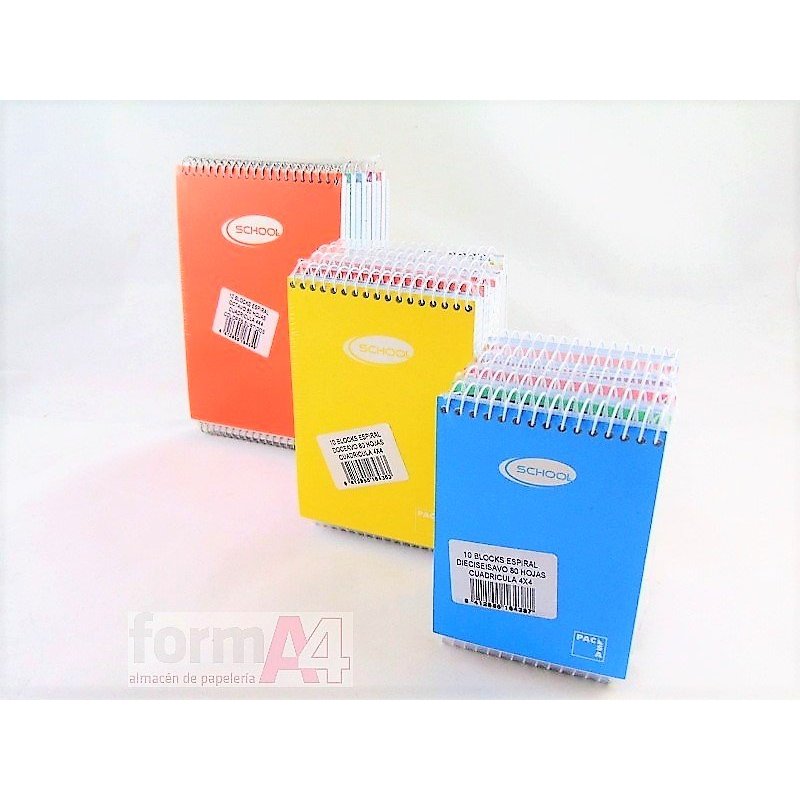 BLOC ESPIRAL PACSA 8º 80H.CUADROS APAISADO