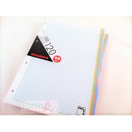RECAMBIO PACSA 90GR. FOLIO 4T. 120H. 5X5 CUADROS