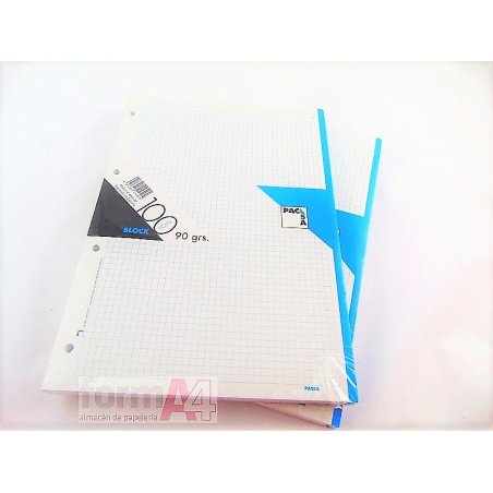RECAMBIO PACSA 90GR. FOLIO 4T. 100H. CUA. TURQUESA