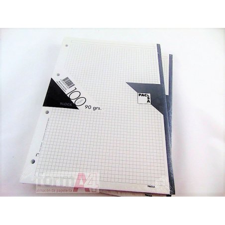 RECAMBIO PACSA 90GR. FOLIO 4T. 100H. CUA. GRIS