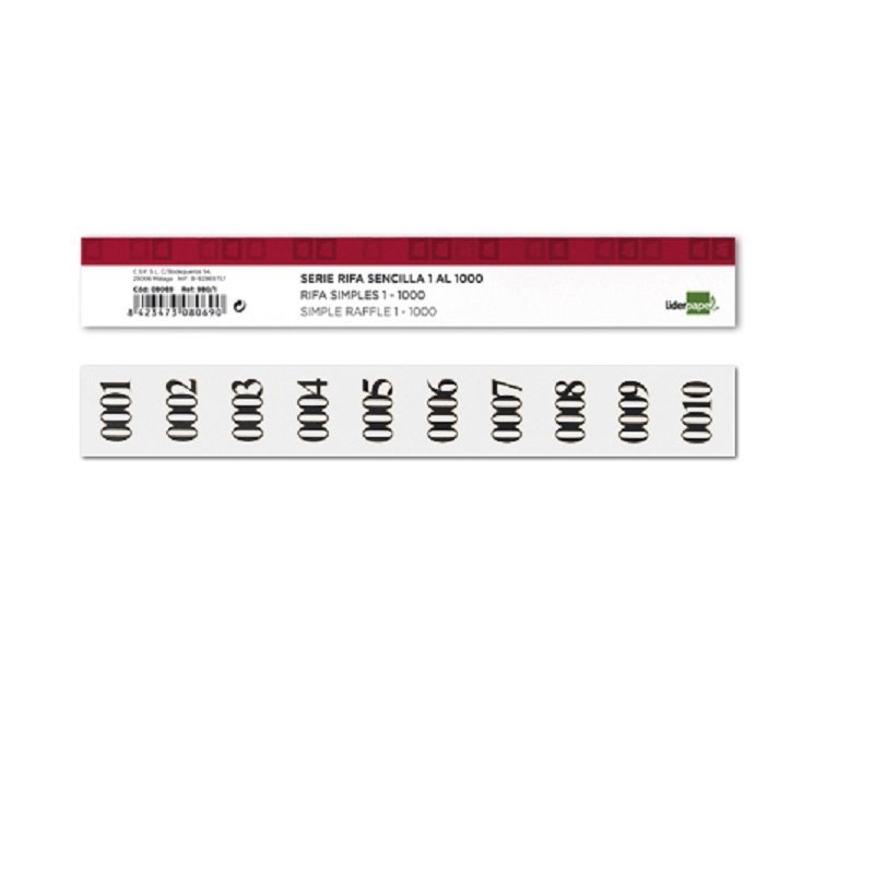TALONARIO DE RIFAS SENCILLO LIDERPAPEL