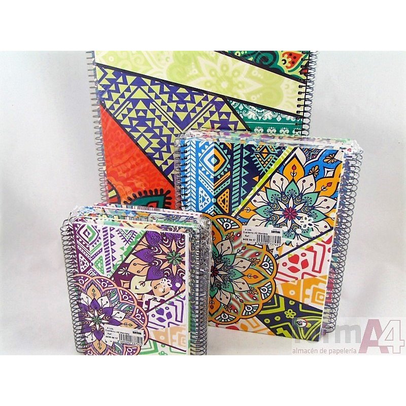 BLOC ESPIRAL MANDALA A4 80 HOJAS CUADROS