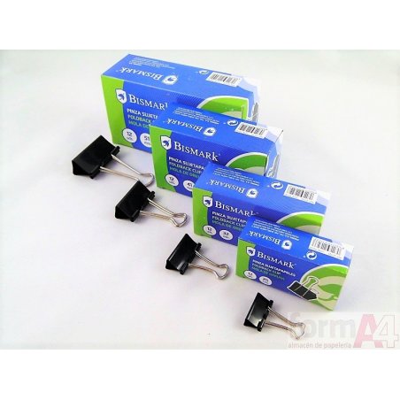 PINZAS CLIP BISMARK 25MM NEGRO C/12