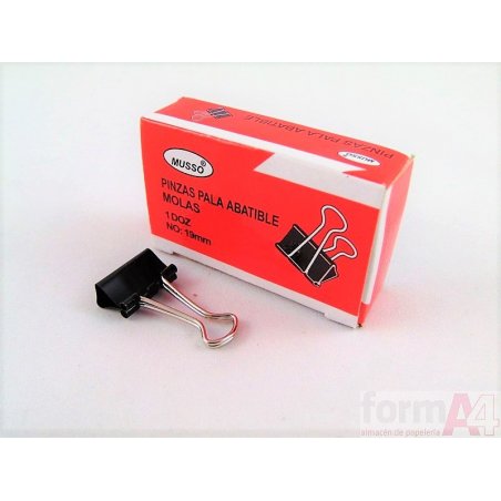 PINZAS CLIP BISMARK 19MM NEGRO C/12