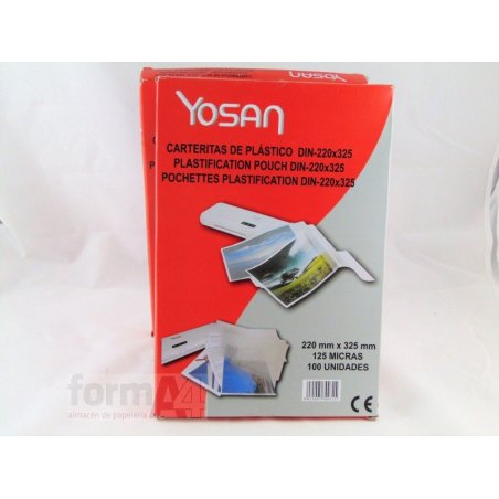 CARTERA PLASTIFICAR YOSAN FOLIO 125 MICRAS C/100
