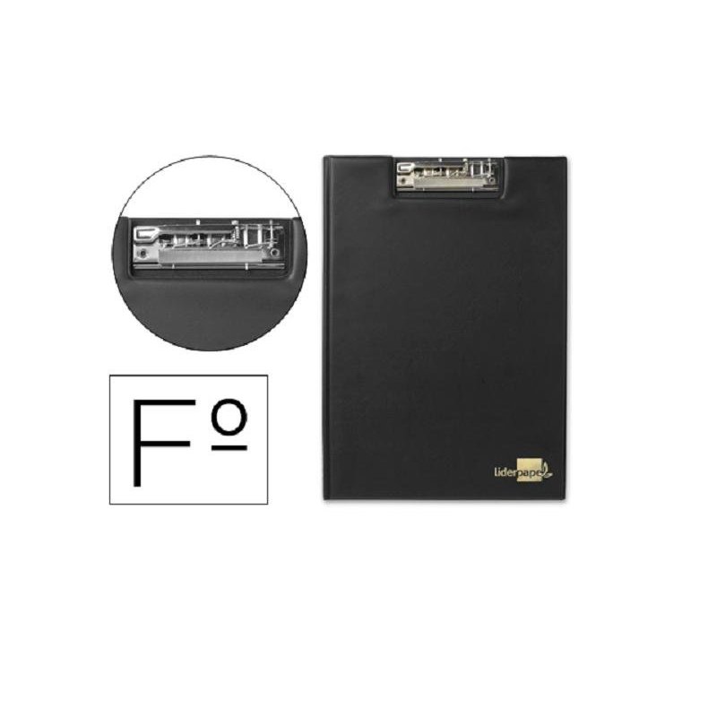 CARPETA MINICLIP SUPERIOR PLASTICO LIDERPAPEL NEGR