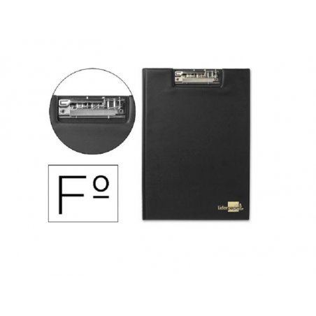 CARPETA MINICLIP SUPERIOR PLASTICO LIDERPAPEL NEGR