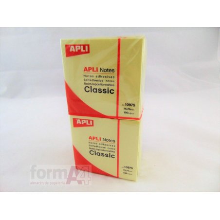 BLOC NOTAS AMARILLAS APLI 76X76MM. 