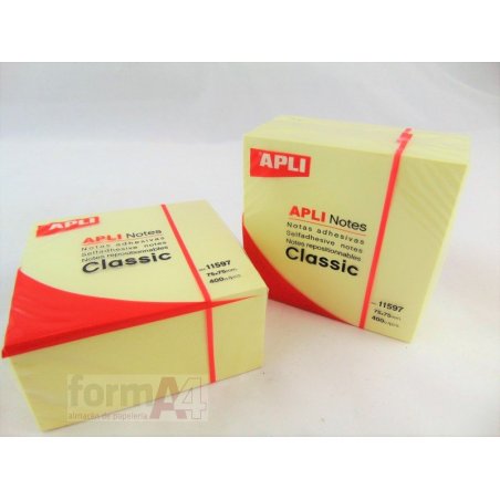 BLOC NOTAS AMARILLAS APLI 75X75MM. 400H.