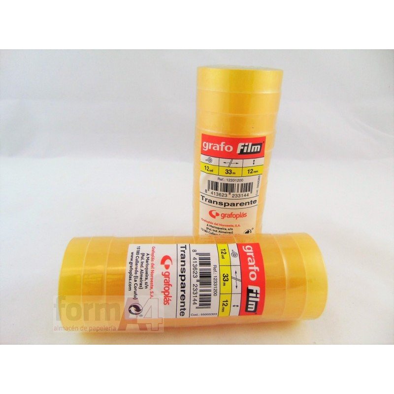 CINTA ADHESIVA GRAFOFILM 12MMX33M.