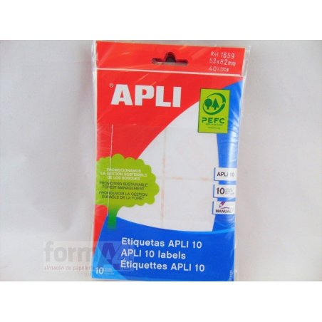 ETIQUETA ADHESIVA BLANCA APLI-10 53X82MM B/40