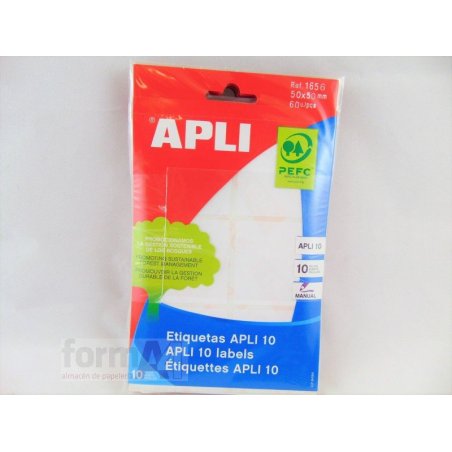 ETIQUETA ADHESIVA BLANCA APLI-10 50X50MM B/60
