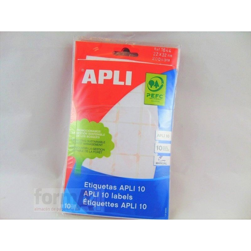 ETIQUETA ADHESIVA BLANCA APLI-10 22X32MM B/200