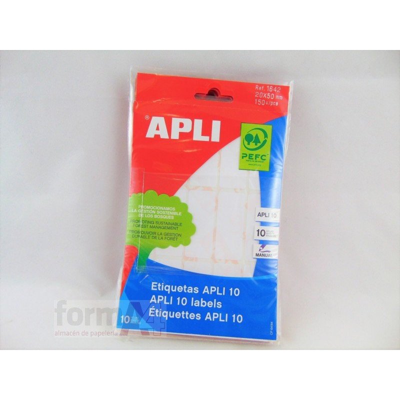 ETIQUETA ADHESIVA BLANCA APLI-10 20X50MM B/150