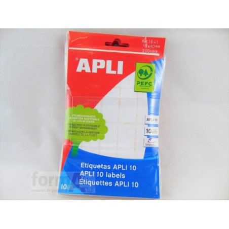 ETIQUETA ADHESIVA BLANCA APLI-10 19X40MM B/200