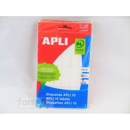ETIQUETA ADHESIVA BLANCA APLI-10 16X22MM B/420